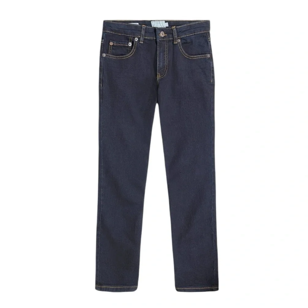 Lucky Brand Boys Classic Fit Straight Leg Gold  Stitch. Dark Blue. Size 18 #465